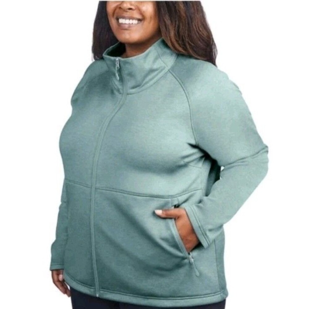 Kirkland Signature ladies full zip fleece  jacket, nwt XL teal